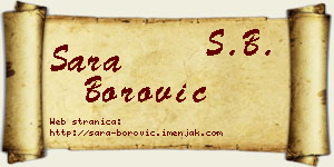 Sara Borović vizit kartica